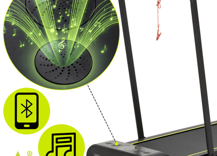 Loopband - 1-12 KM/U - Inklapbaar - Fitshow APP - Met ingebouwde Speaker ( Bluetooth ) - Afstandsbediening - Telefoonhouder - Smeerolie - 133 x 50 x 105 CM - 1 PK Motor