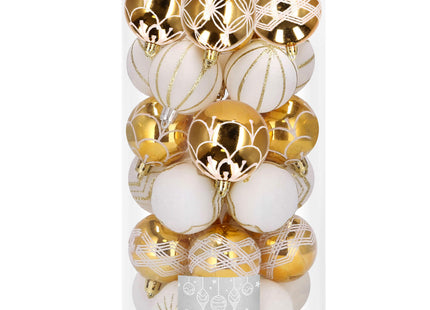 Kerstballen | 30 Stuks | 5 cm | Goud/Wit