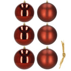 Kerstballen | 6 Stuks | 10 cm | Rood