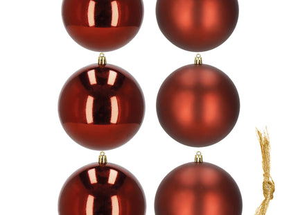 Kerstballen | 6 Stuks | 10 cm | Rood