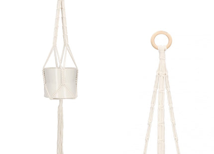 Plantenhanger - Plantenhanger Macrame - 90 cm - Wit