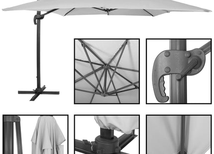 Parasol | Parasols | Kantelbaar | Met Ventilatie | Lichtgrijs | 290 x 390 cm
