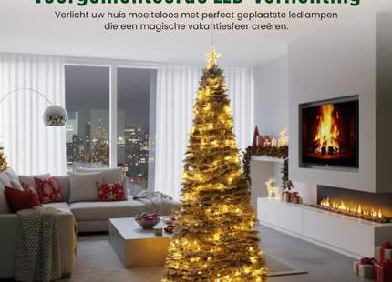Pop-up Kunstkerstboom | 1 Minute | Snow-Tree | 180 cm | Met Verlichting | Ø 75 | 250 Led