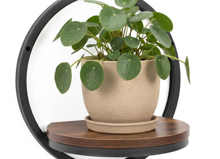 Wandstandaard - Plantenrek - Staal - 26 x 26  Cm - Zwart/Bruin - 5 Kg