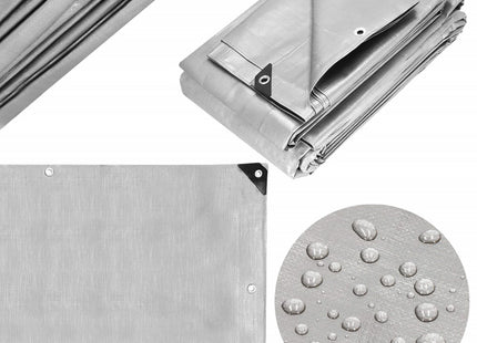 Afdekzeil | Dekzeil | Zeildoek | Waterdicht | PVC | 3 x 3 m | 210 g/m2 | Grijs/Bruin