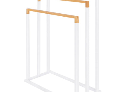 Handdoekrek | Metaal/Hout | Staand | Wit