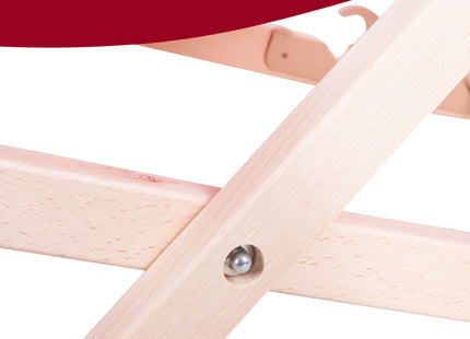 Strandstoel - Verstelbaar - Beukenhout - Hangemaakt - Bordeaux Rood