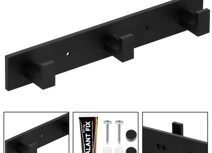 Ophanghaken | Wandhaken | Handdoekhaak | 3 Haken | Zwart