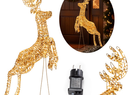 Rendier | 120 LED Lampjes | Warm Wit | Staand | 145 Cm