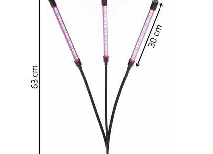 Kweeklamp - Led Voor Planten - Groeilamp - Grow Light - Bloeilamp - Plantenverlichting -  3 Panelen - Met TImer - 60 Led - USB