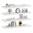 Wandplank - Boekenplank - Ophangbaar - 3 Delig -  Wit - Metaal - 3 Kg - 15 x 40 x 1,5 Cm