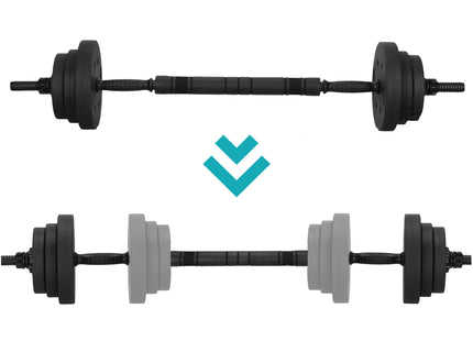 Dumbellset - 6 in 1 Kettlebell Pro Set - 30 KG - Halter Verlengstuk - Verstelbaar - Complete Set - Thuis Sporten - Zwart
