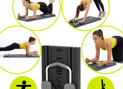 Pilates Reformer - Pilates Board  - Buikspiertrainer - Fitnesstrainer - Multifunctioneel - Opvouwbaar - Zwart - 150 Kg