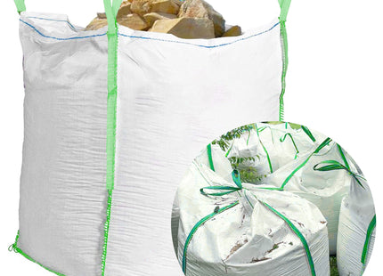 Big Bag 1000 kg Zak - Sterk Voor Puin - 120x90x90 cm - Handvatten - Wit