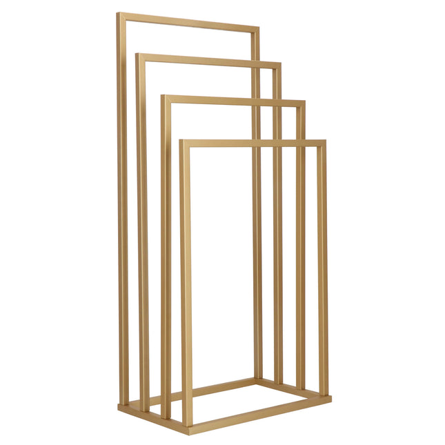 Handdoekrek - Badkamer - Handdoekstang - Handdoekhouder - Vier Armen - Metaal- Goud