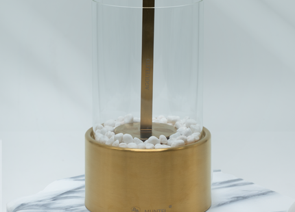Bio Ethanol Sfeerhaard | Tafelhaard | Binnen & Buiten | Rond | Goud | ⌀ 15 CM