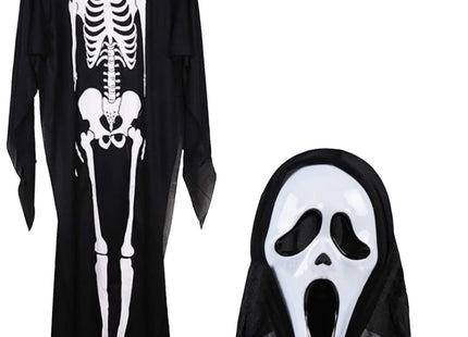 Halloweenkostuum - Scream - Verkleedkleding - Halloween - Skelet - 2-Delig - Zwart/Wit