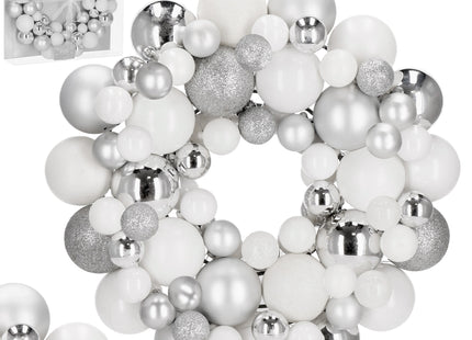 Kerstkrans | Kerst Decoratie | 34 cm | Zilver