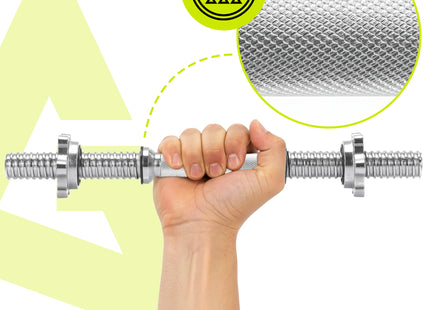 Korte Halterstang | Barbell | Chroomstaal | 40 cm | 2.2 KG | 30 MM