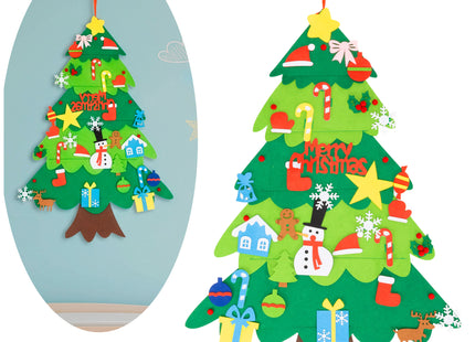 Decoratieve Kerstboom  | Kerstdecoratie | Vilt | 95 Cm | Veelkleurig