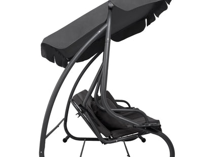 Schommelbank | 3-zits | Waterafstotend | Inclusief 2 Kussens | Verstelbare Luifel | Met klamboe | 215 x 125 x 165 cm | Antraciet