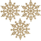 Kerstboomhanger -Sneeuwvlokken -Kerstversiering - Goud Glitters - 3 Stuks - 12 Cm