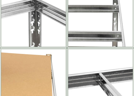 Opbergrek - Stellingkast - 1000 KG - Metaal - Zwart - 205 x 120 x 45 cm