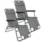 Tuinstoelen | Ligstoel | Ligbed | Verstelbaar | Inclusief Hoofdsteun | 2 Stuks | Grafiet