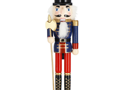 Notenkraker Kerst | 38 cm | Blauw/Rood