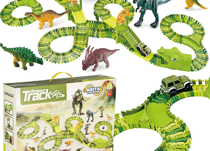 Dino Racebaan | Inclusief Twee Jeeps | 320 Delen | Groen
