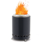 EdenOutdoor® Tafelhaard - Rookloze Tafelhaard - Rookloze Vuurkorf - Pellet & Hout - 19,5 x Ø14,5 CM - Antraciet