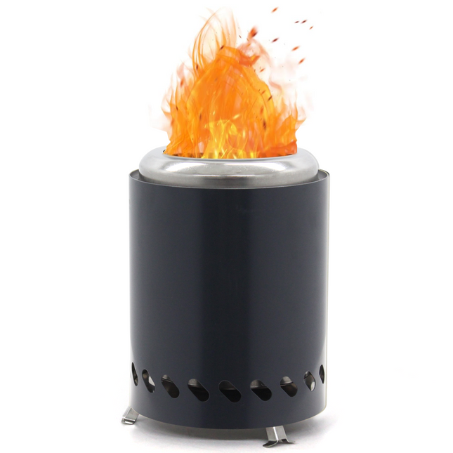 EdenOutdoor® Tafelhaard - Rookloze Tafelhaard - Rookloze Vuurkorf - Pellet & Hout - 19,5 x Ø14,5 CM - Antraciet