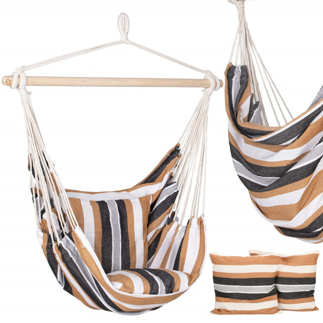 Hangstoel | Binnen & Buiten | Met 2 Kussens | Belastbaar tot 150 kg | 130 x 100 cm | Multicolor