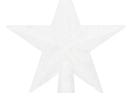 Kerstboom Piek | Glitter | Ster | 15 cm | Wit