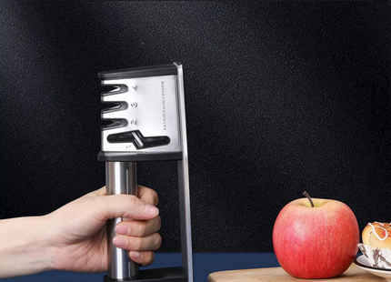 4-in-1 Professionele Messenslijper | Doortrekslijper | Anti Slip | Schaarslijper & Messen Slijper | RVS