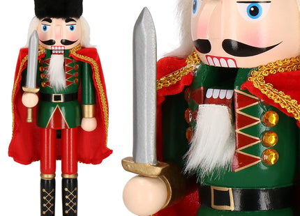 Notenkraker Kerst | Zwaard | 38 cm | Blauw/Groen/Rood/Goud/Zwart