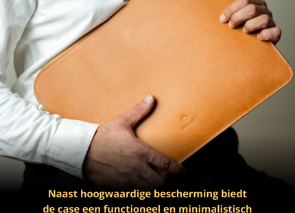 Baltan Leren Laptophoes - Met Rits - Tot 14 inch - Bruin