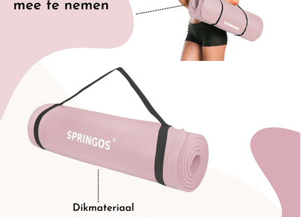 Yoga Mat | Extra Dik (15 mm) | Roze