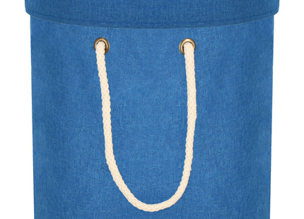 Opbergmand - Speelgoedmand - Kledingmand - Organizer - Deksel - Handvatten - Blauw
