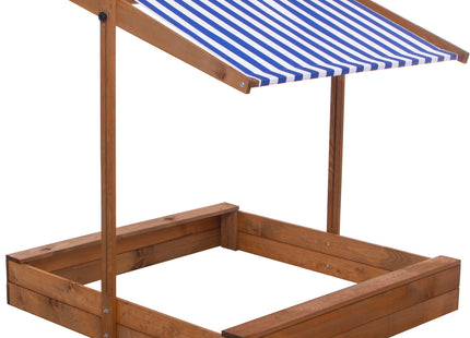 Zandbak  - Inclusief Gronddoek - Met Dak - Geïmpregneerd - Blauw/Wit -120 x 120 CM