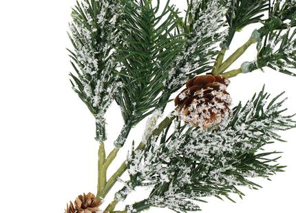 Kersttak | Decoratie | Dennenappels | Groen | 34 cm
