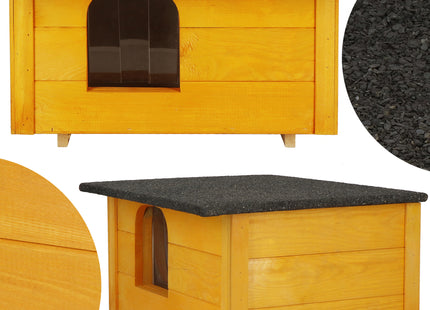 Kattenhuis - Voor Buiten - Geïsoleerd - 56 x 46 x 30 cm - Nog Te Schilderen
