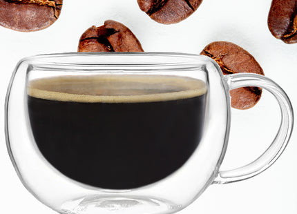 Dubbelwandig glas - Thermisch glas - Koffieglas - Thee glas - Warme en Koude dranken - Oor - 350 ML