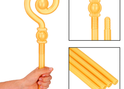 Staf - Sinterklaas - Kerstmanstaf - Opvouwbaar - Goud - 145 cm
