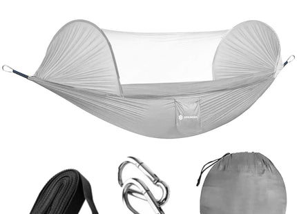 Klamboe - Hangmat - Camping - 200 KG -260 x 140 CM - Grijs