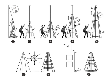 Galaxy LED Kerstboom - Vlaggenmast Verlichting - 8 Meter - Warm wit - 1600 LED