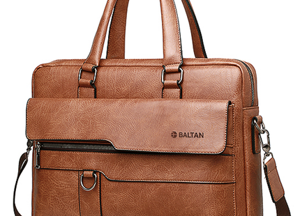 Baltan Leren Aktetas - Laptoptas - Tot 16 inch - Bruin - 10L - 38 X 29 X 10 CM