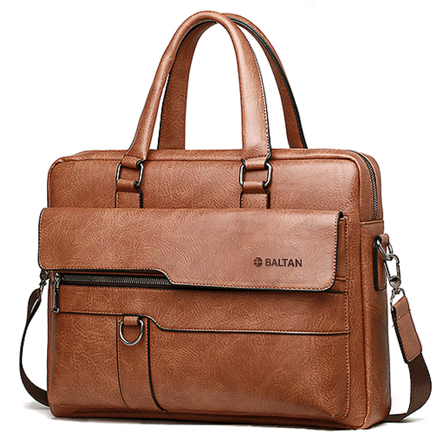 Baltan Leren Aktetas - Laptoptas - Tot 16 inch - Bruin - 10L - 38 X 29 X 10 CM