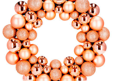Kerstkrans | Kerst Decoratie | 34 cm | Goud | Rosegoud