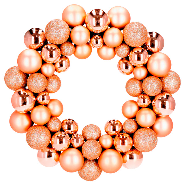 Kerstkrans | Kerst Decoratie | 34 cm | Goud | Rosegoud